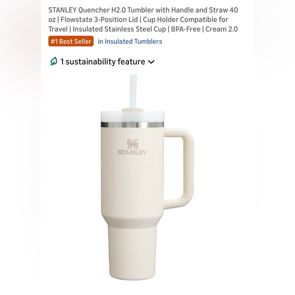 Stanley Cream Travel Mug 40oz - Picture 4 of 12